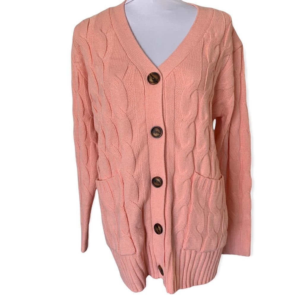 NWT Boutique women’s cable knit cardigan sweater sz S